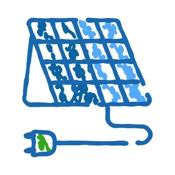 Solar panel generating clean power and green energy Stock Illustration