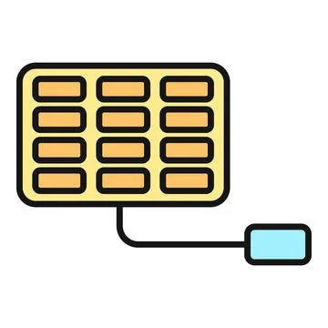 Solar panel generating clean renewable energy icon Ilustración de archivo