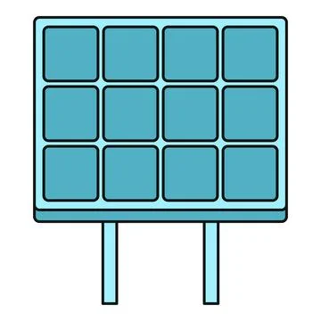 Solar panel generating clean renewable energy electricity icon Stock Illustration