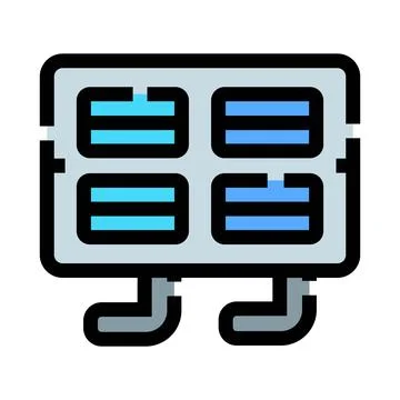 Solar panel generating clean renewable energy icon Stock Illustration
