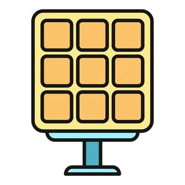 Solar panel generating clean renewable energy icon illustration Stock Illustration