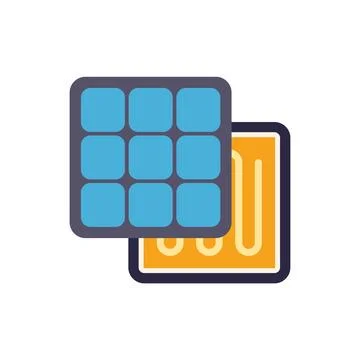 Solar panel generating electricity for underfloor heating system Stock Illustration