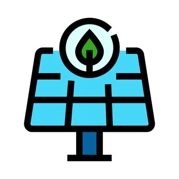 Solar panel generating green clean renewable energy concept Stock Illustration