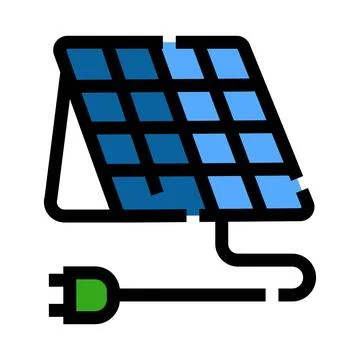 Solar panel generating green electricity concept icon Stock Illustration