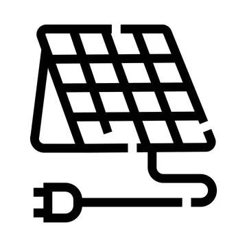 Solar panel generating green electricity with power plug Stock Illustration