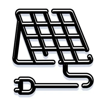 Solar panel generating green electricity for sustainable power Stock Illustration