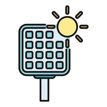 Solar panel generating green energy from sun Stock Illustration