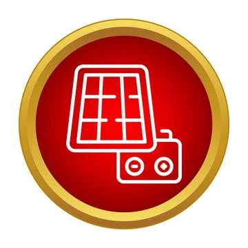 Solar panel generating green renewable energy power icon Stock Illustration