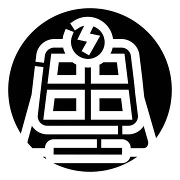 Solar panel generating green renewable energy power icon Stock Illustration