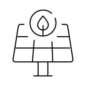 Solar panel generating green renewable energy concept icon Stock Illustration