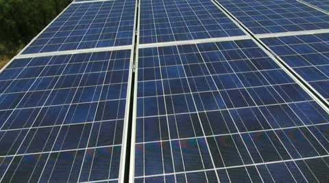 Solar Panel Grassland Stock Footage