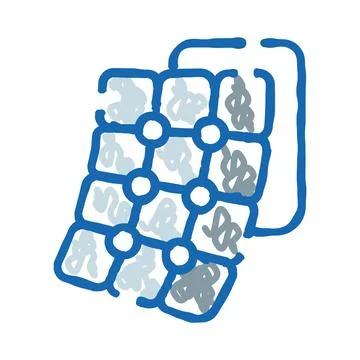 Solar panel grid absorbing renewable energy sketch 스톡 일러스트
