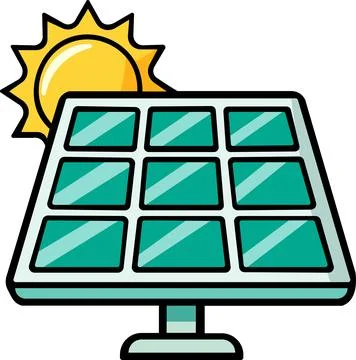 Solar panel harvesting clean renewable energy from sun Stock Illustration