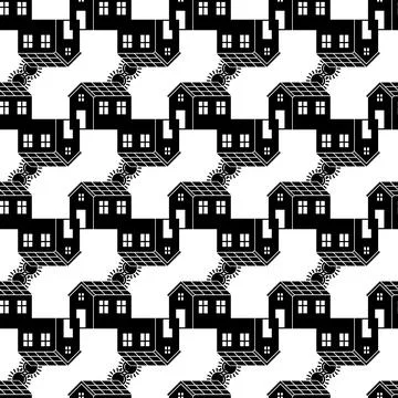 Solar panel house pattern seamless vector 스톡 일러스트