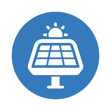 Solar panel icon / blue design Ilustración de archivo