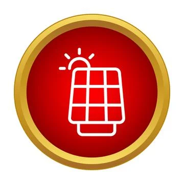 Solar panel icon collecting sun energy for renewable power Stock Illustration