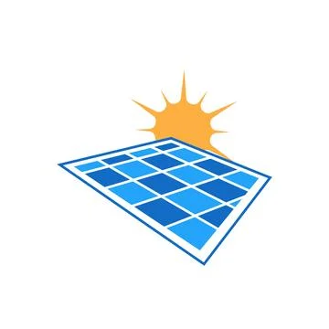 Solar panel icon design template isolated Stock Illustration