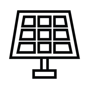 Solar panel icon in flat style isolated on grey background Stock Illustration