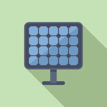 Solar panel icon flat vector. Source cell recharge Stock Illustration