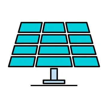 Solar panel icon, green power technology, ecology alternative energy vector i Stock Illustration