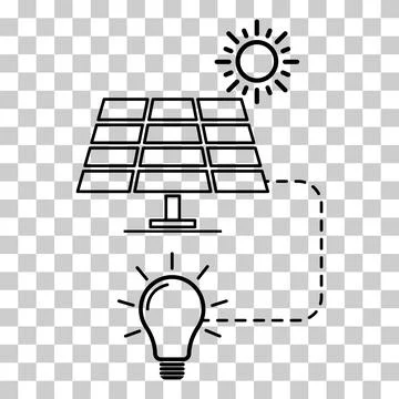 Solar panel icon, green power technology, ecology alternative energy vector i Stock Illustration