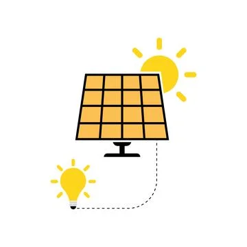 Solar panel icon, green power technology, ecology alternative energy Stock Illustration