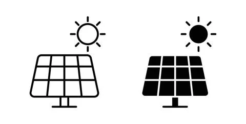 Solar panel icon Illustration designs pack for Web Stock Illustration