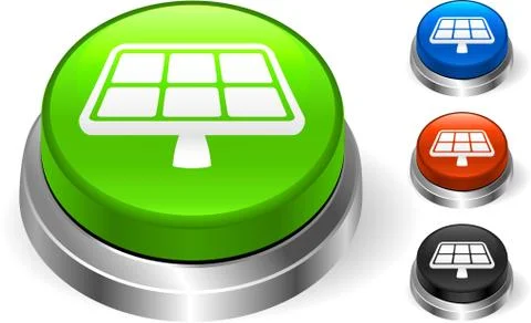 Solar Panel Icon on Internet Button Stock Illustration
