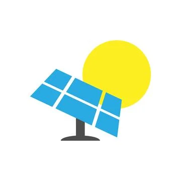 Solar panel icon logo design template isolated illustration Stock Illustration