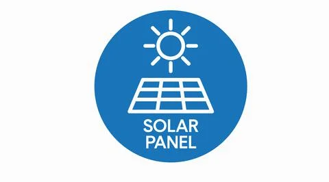 Solar Panel Icon or Sign. Stock Illustration
