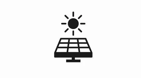 Solar Panel Icon or Sign. Stock Illustration