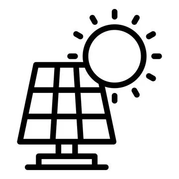 Solar panel icon outline vector. Focus company Stock Illustration