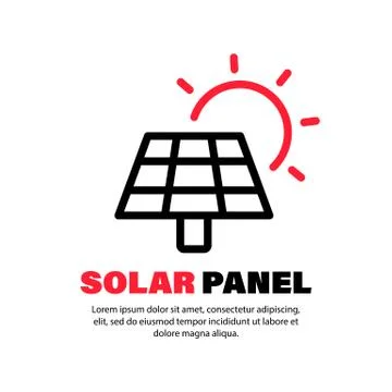 Solar panel icon. Renewable energy. Green electricity concept. Vector on isol Stock Illustration