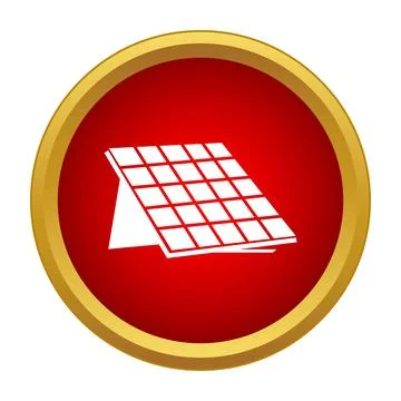 Solar panel icon symbolizing green renewable energy Stock Illustration