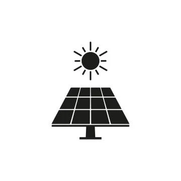Solar panel icon. Vector illustration, flat design Stock Illustration