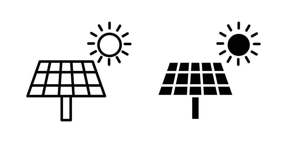 Solar panel icon vector symbol graphics Illustrazione stock