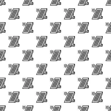Solar panel icons seamless pattern generating clean energy Illustrazione stock
