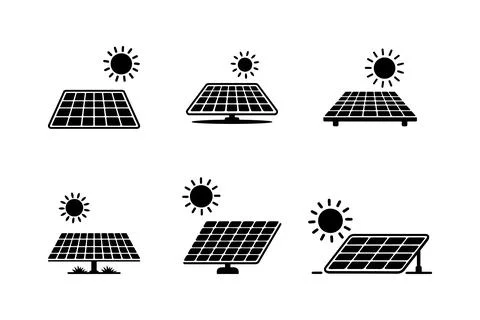 Solar Panel Icons set. Stock-Illustration