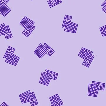 Solar panel industry 3 line vector seamless pattern 스톡 일러스트