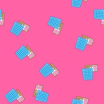 Solar panel industry 3 vector seamless pattern イラスト素材