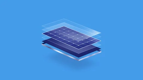 Solar Panel Infographic Animation on Blue Background. Renewable Energy Loop. Stock-Footage 337119251