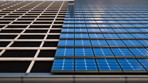 Solar Panel Installation on Building Framework Stock Footage 288976512