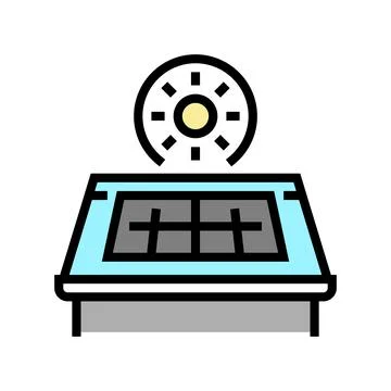 Solar panel installation color icon vector illustration Stock Illustration