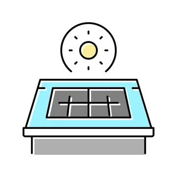 Solar panel installation color icon vector illustration Illustrazione stock
