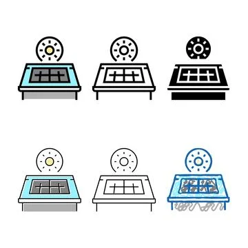 Solar panel installation color icon vector variants Stockillustratie