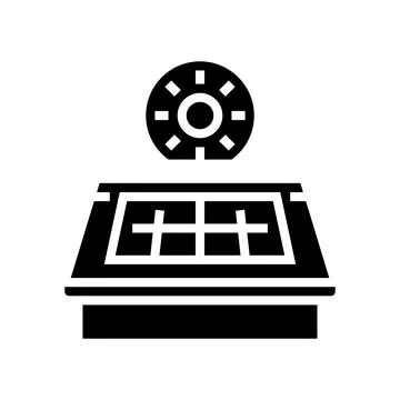 Solar panel installation glyph icon vector illustration Stock Illustration