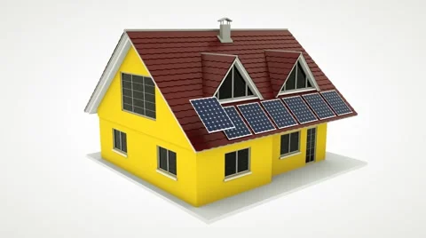 Solar panel installation for home animation Vidéo 59960451
