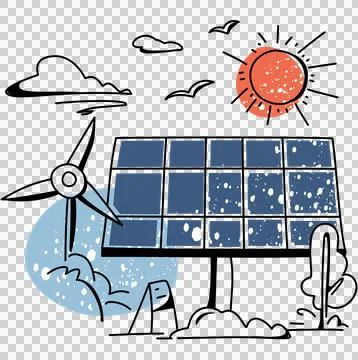 Solar Panel Installation Stock Illustration