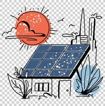 Solar Panel Installation Stock Illustration