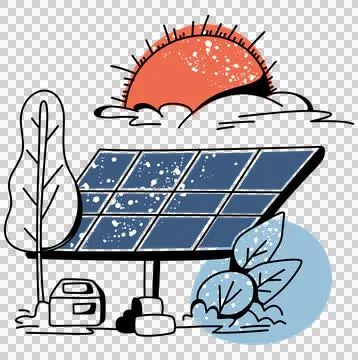 Solar Panel Installation Stock Illustration